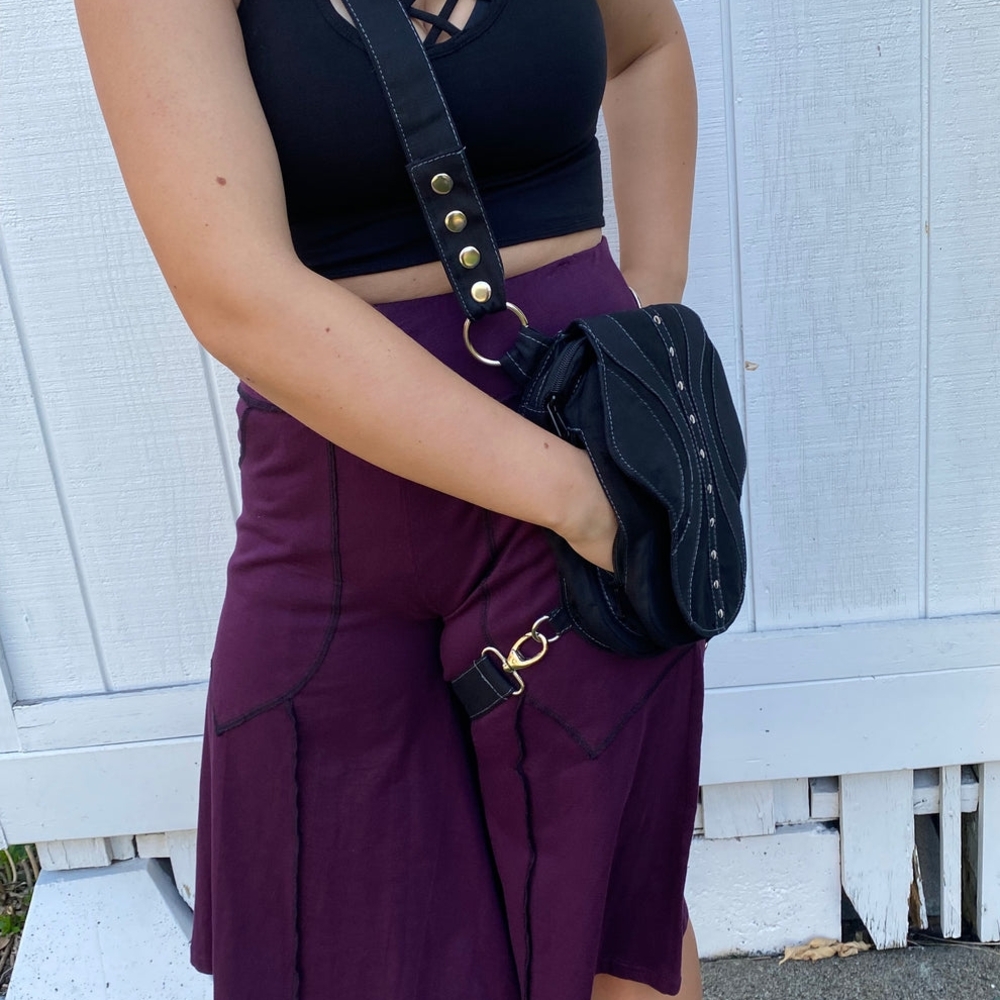 Black Crossbody Bag with Silver Accents - Picture 5 of 5